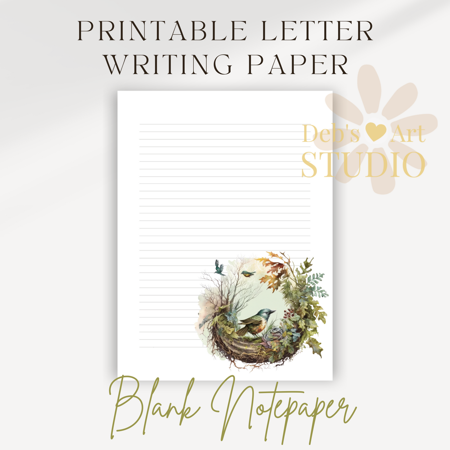 Letter Writing Paper | JW Printable | Letterheads | Forest Birds