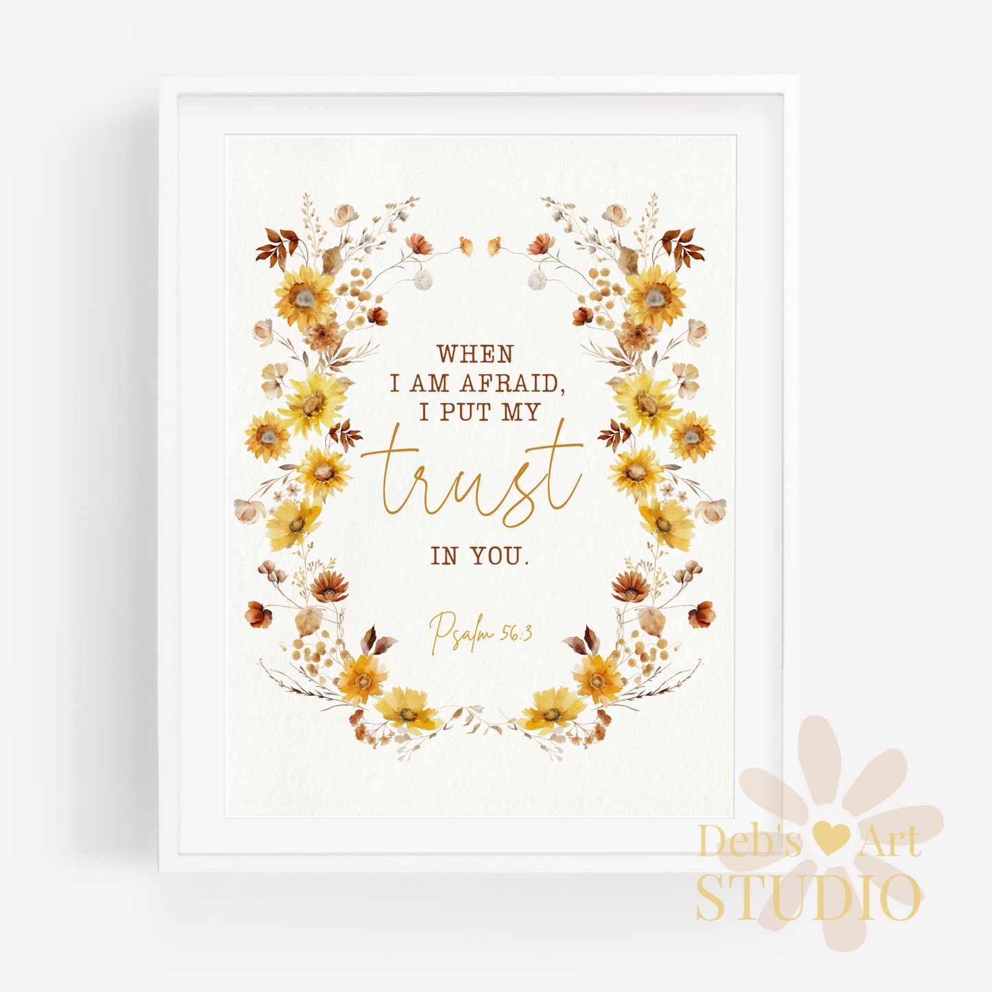 JW Greeting Card | Psalm 56:3 | 2024 Year Text | Boho Sunflowers