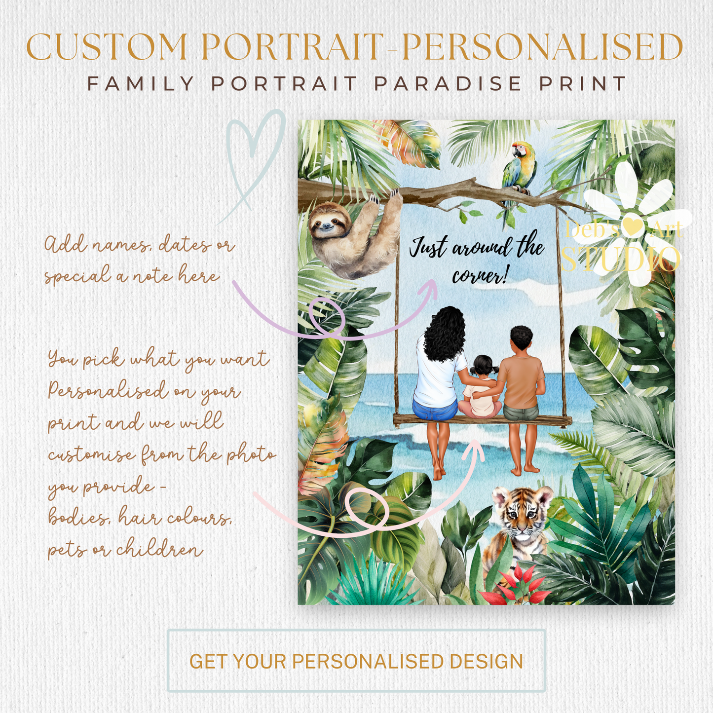 Custom Portrait | Family Custom Print | JW Gift | Baptism | Wall Art