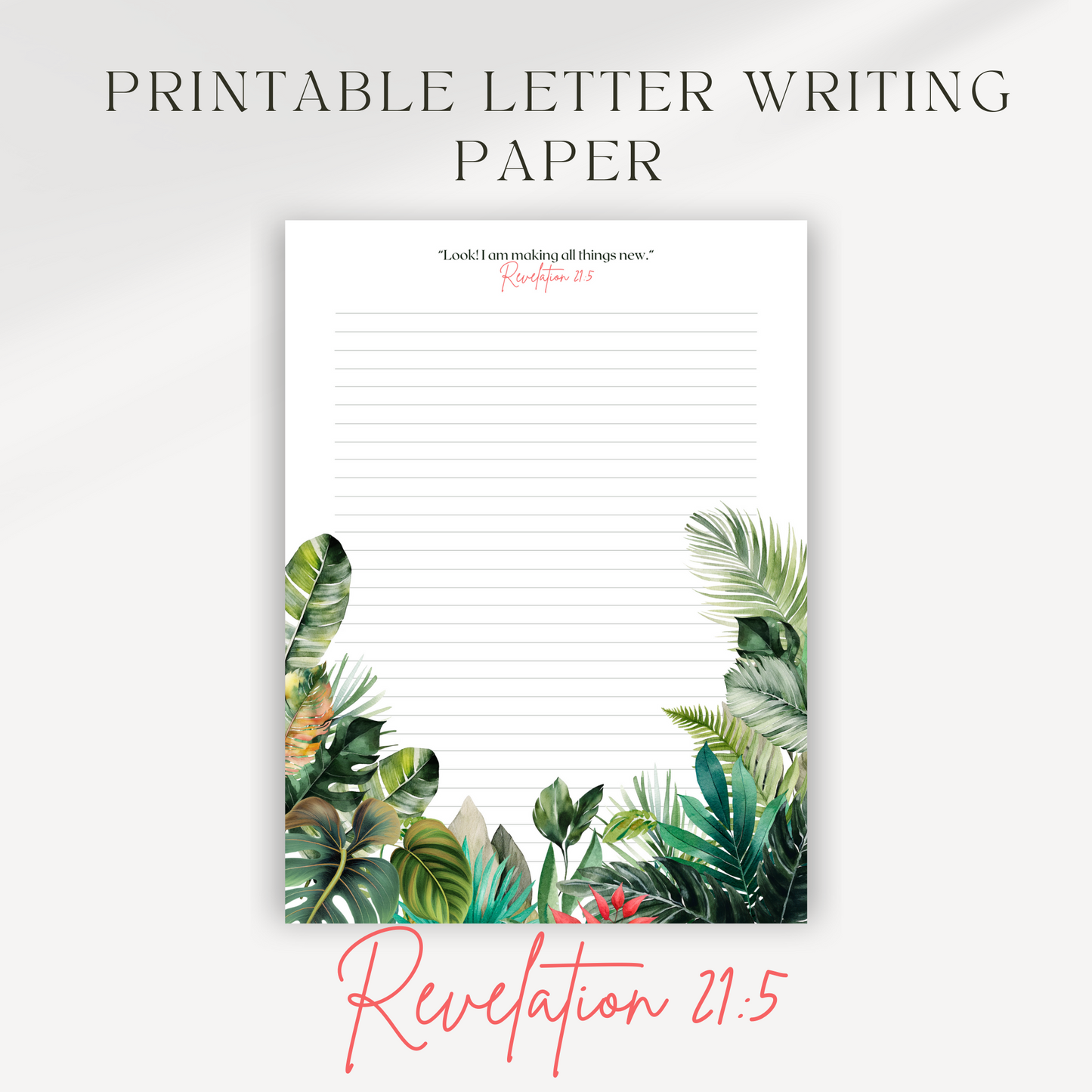 Revelation 21:5, JW Letter Writing Paper | Paradise Forest