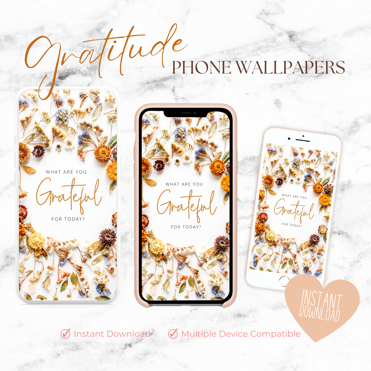 Freebie Gratitude Quote Wallpaper | JW Gift | Paper Flowers