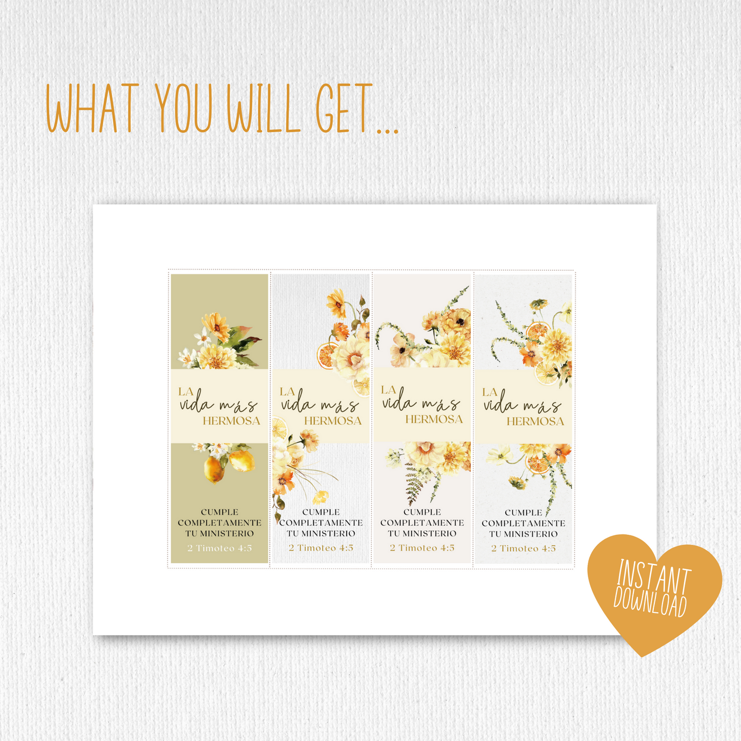 Best Life Ever | JW Gifts | Spanish JW Bookmark | Lemon Boho Flowers