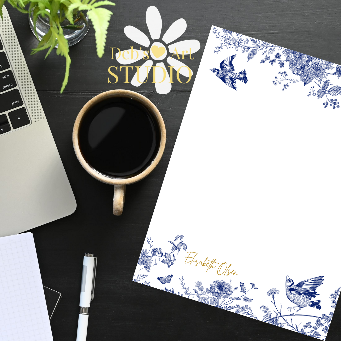 Personalised Stationery Editable | Blue Hamptons Writing Paper