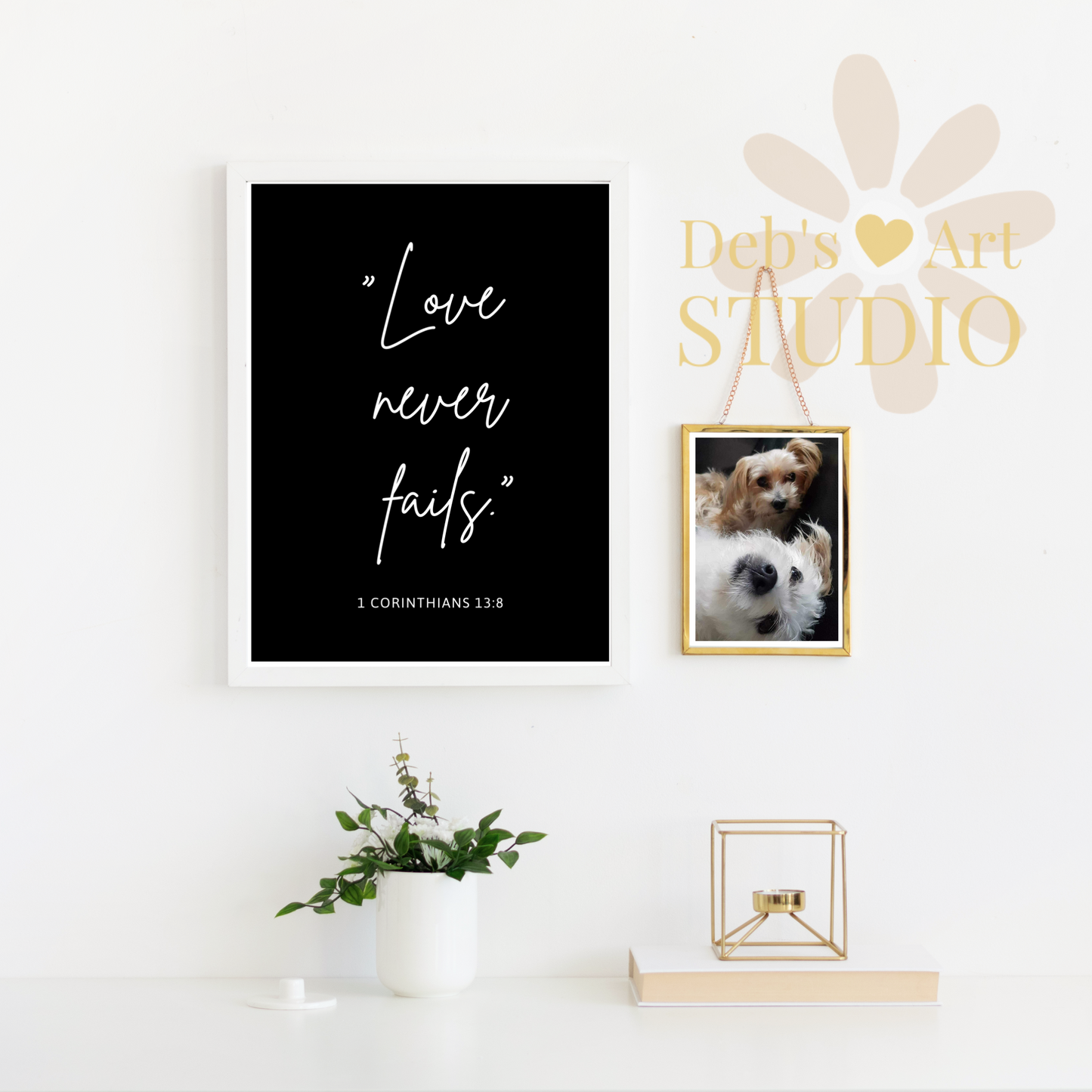 Love Never Fails, Bible Verse Wall Art | 1 Corinthians 13:8 | JW Gift