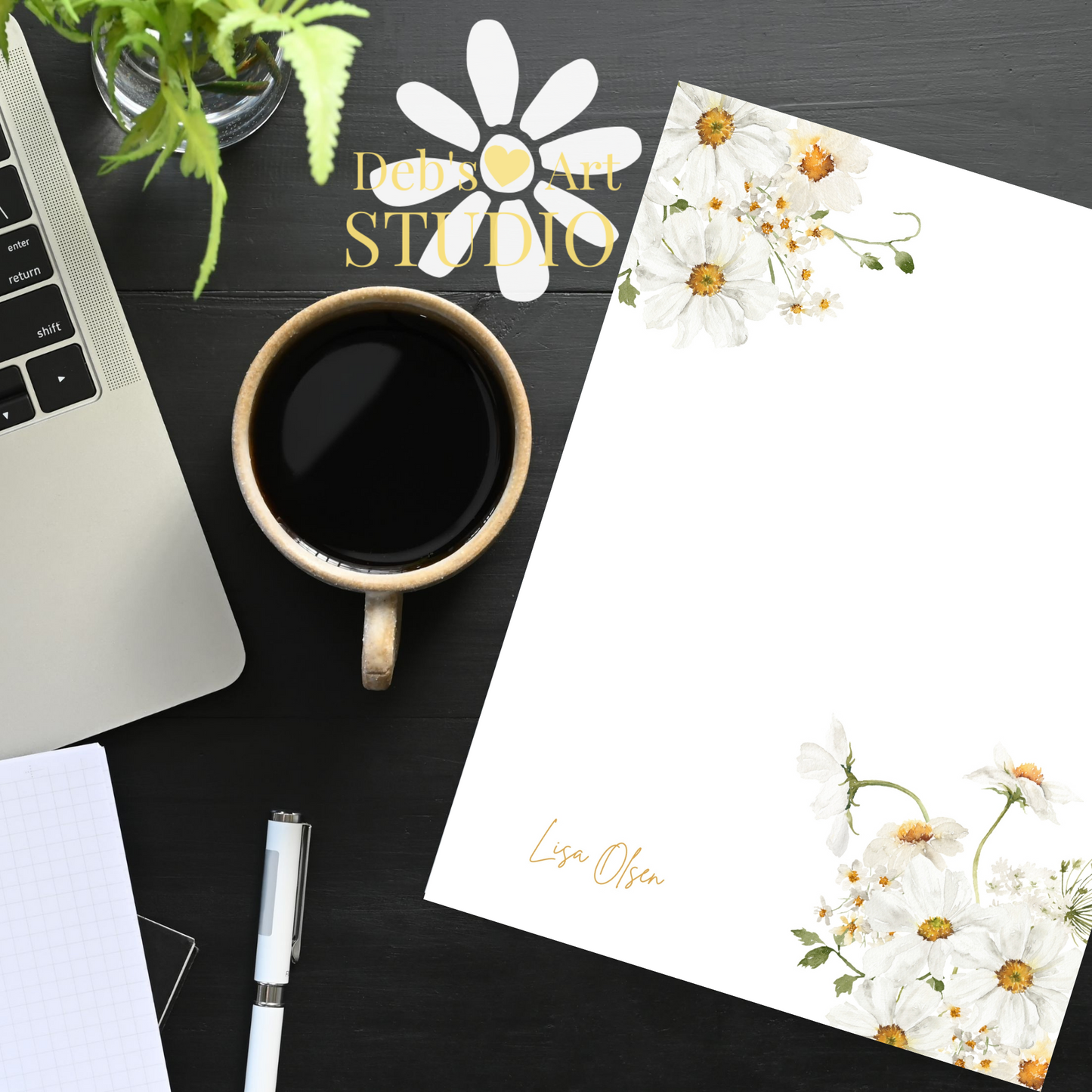 Personalised Stationery Editable Template | Daisy Writing Paper