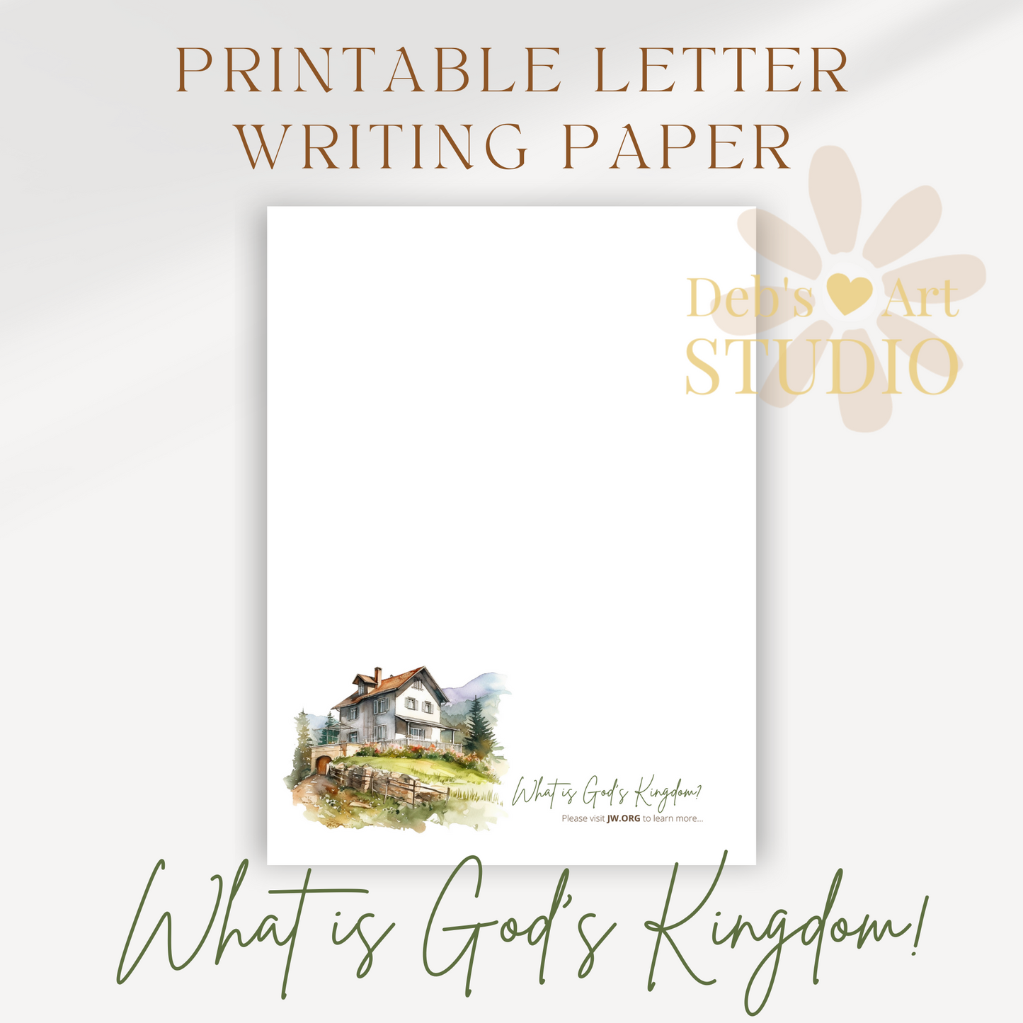 God's Kingdom Letter Writing Paper | JW Letterhead | Mountain landscapes