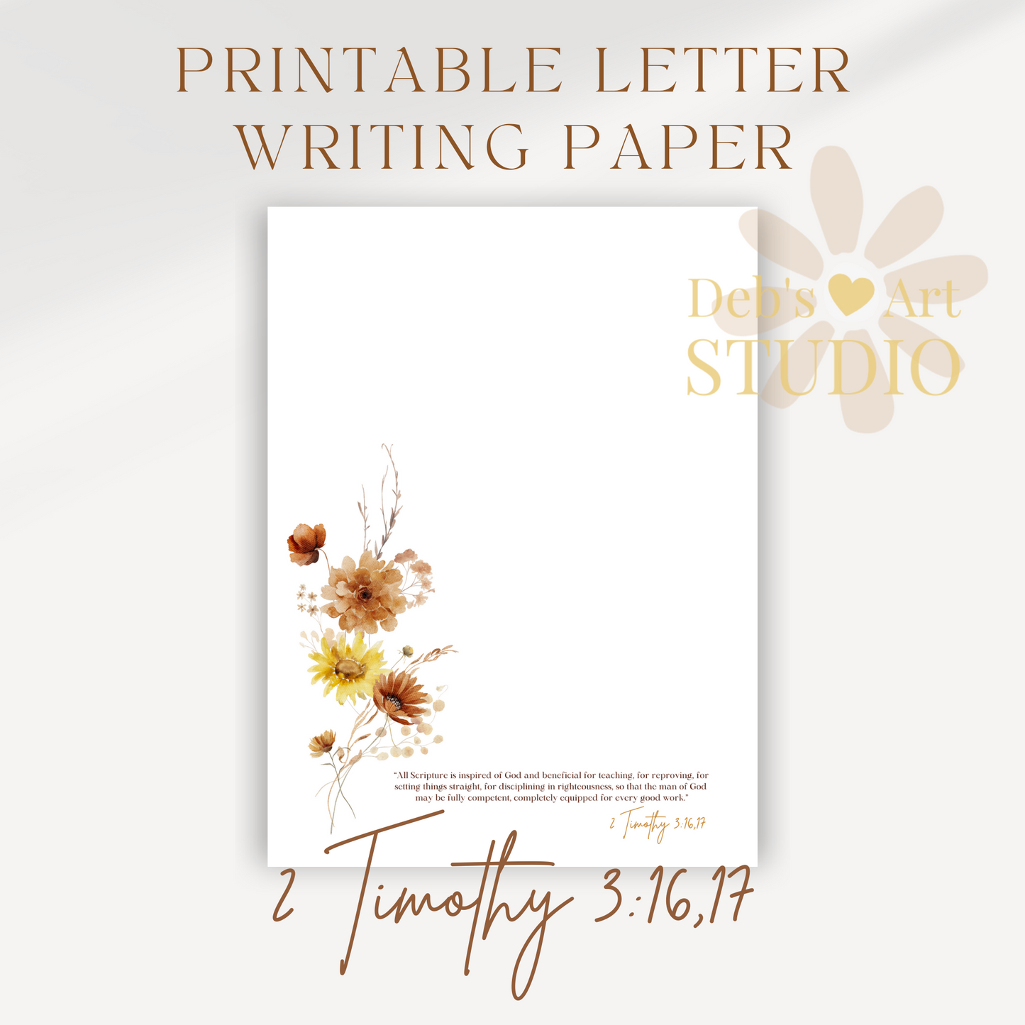 2 Timothy 3:16,17, JW Letter Writing Paper | JW Printable | Sunflowers