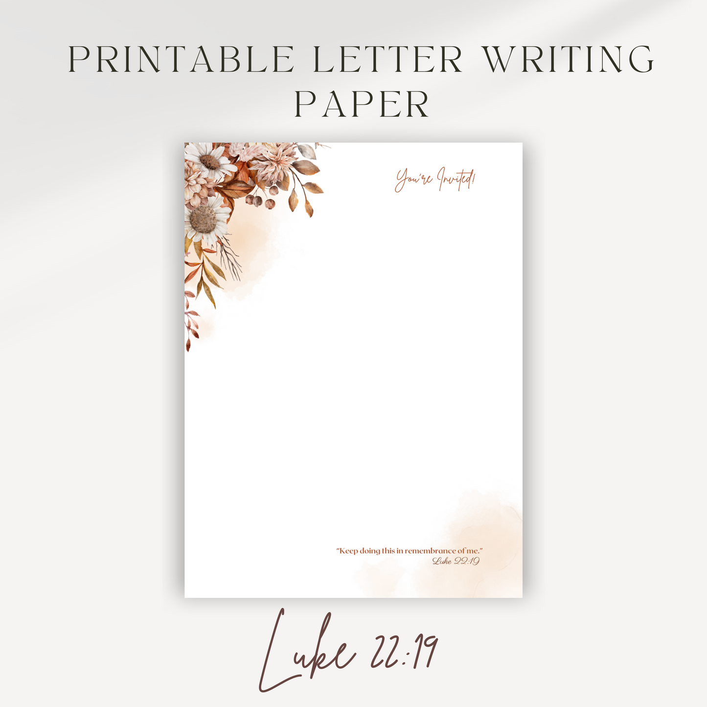 Memorial Invitation 2024 | Luke 22 19 | Autumn Boho, JW Letter Writing