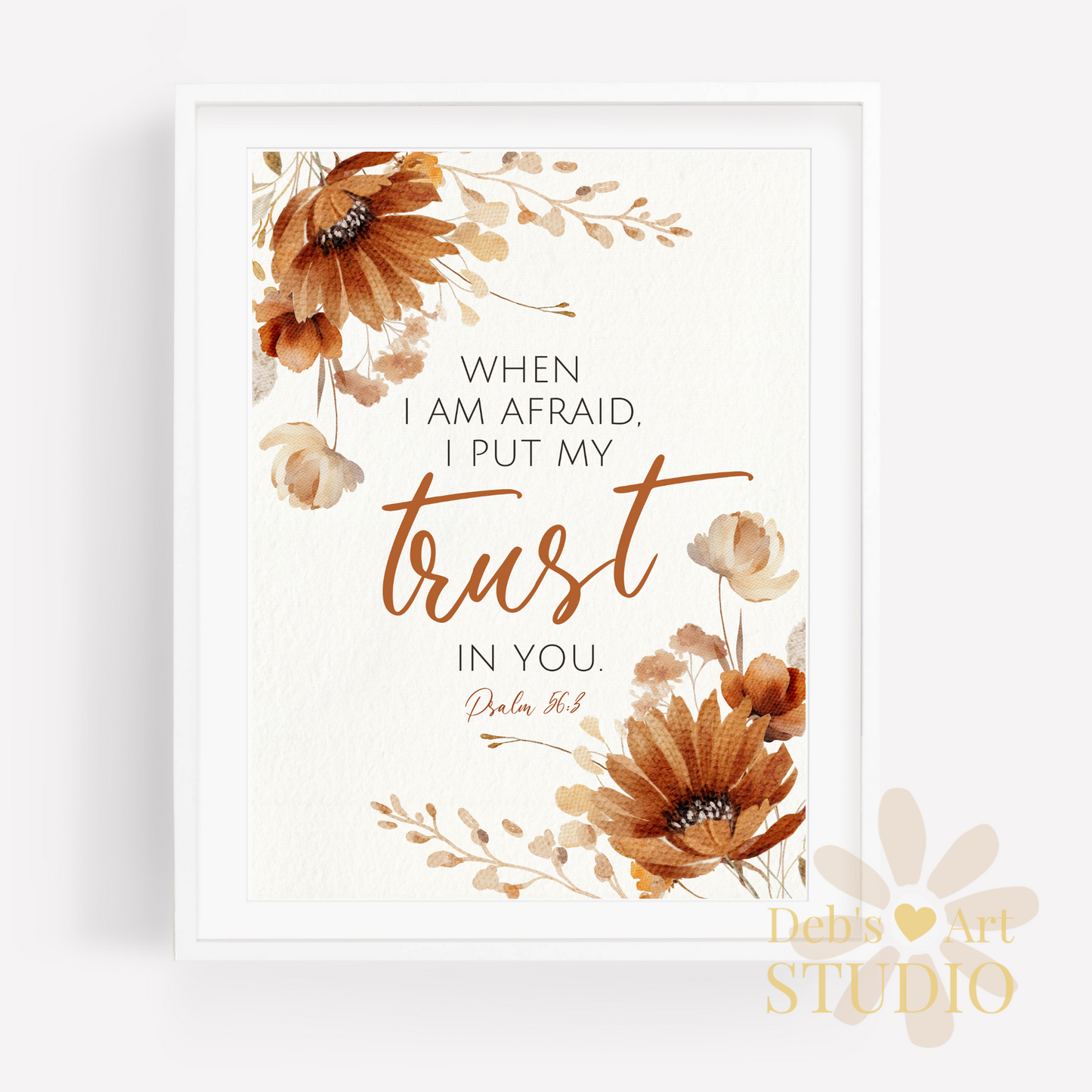 JW Greeting Card | Psalm 56:3 | 2024 Year Text | Autumn Flowers