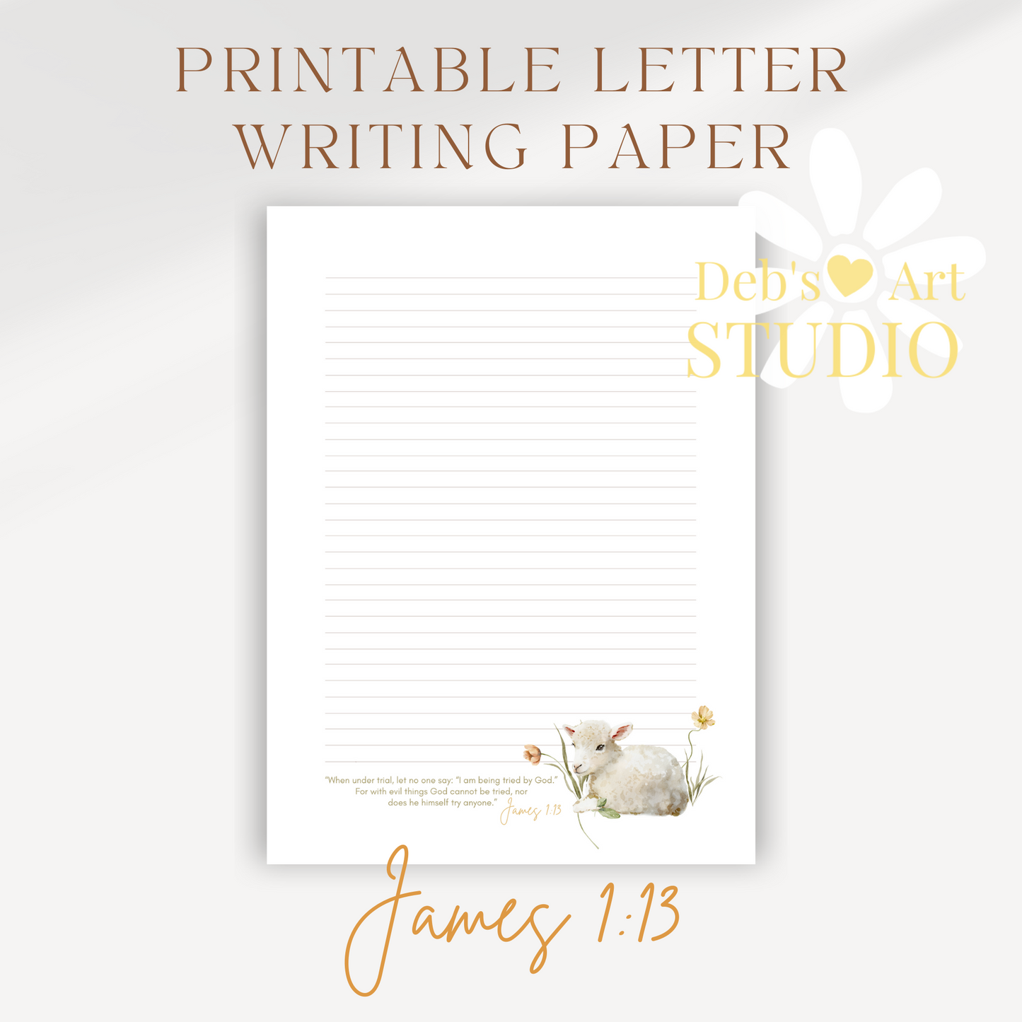 James 1:13, JW Letter Writing Paper | Lilac Blooms & Furry Friends