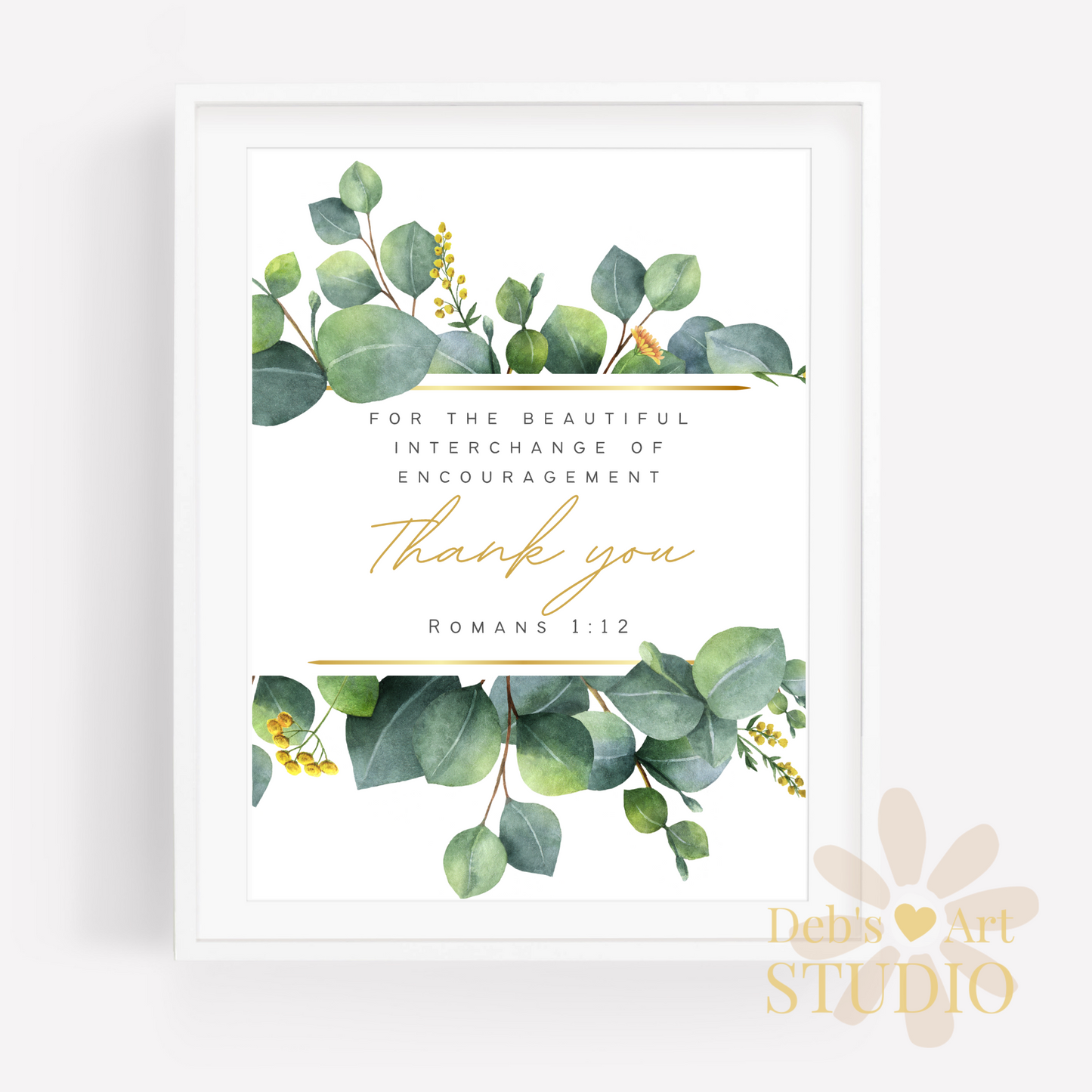 Thank you, Encouragement | Romans 1:12 | Eucalyptus | Printable Card