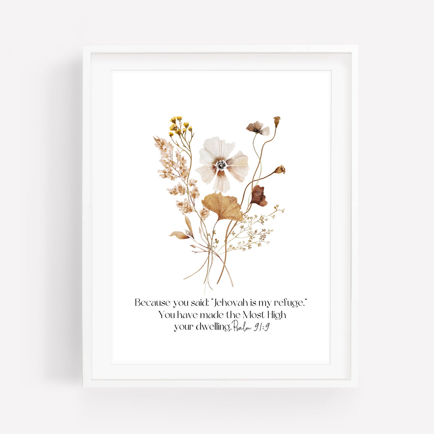 Psalm 91 Bible Verse Wall Art | Botanical Wall Art | Set of 3 Prints