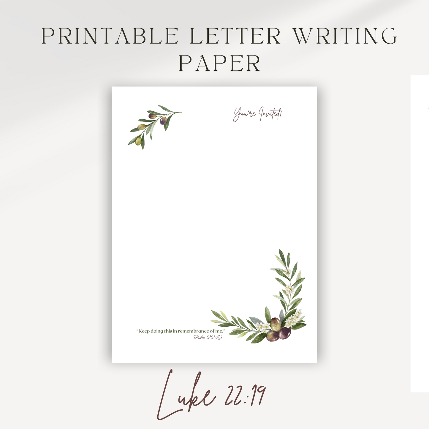 Memorial | Luke 22:19 | John 3:16 | JW Letter Writing | Olive Branch