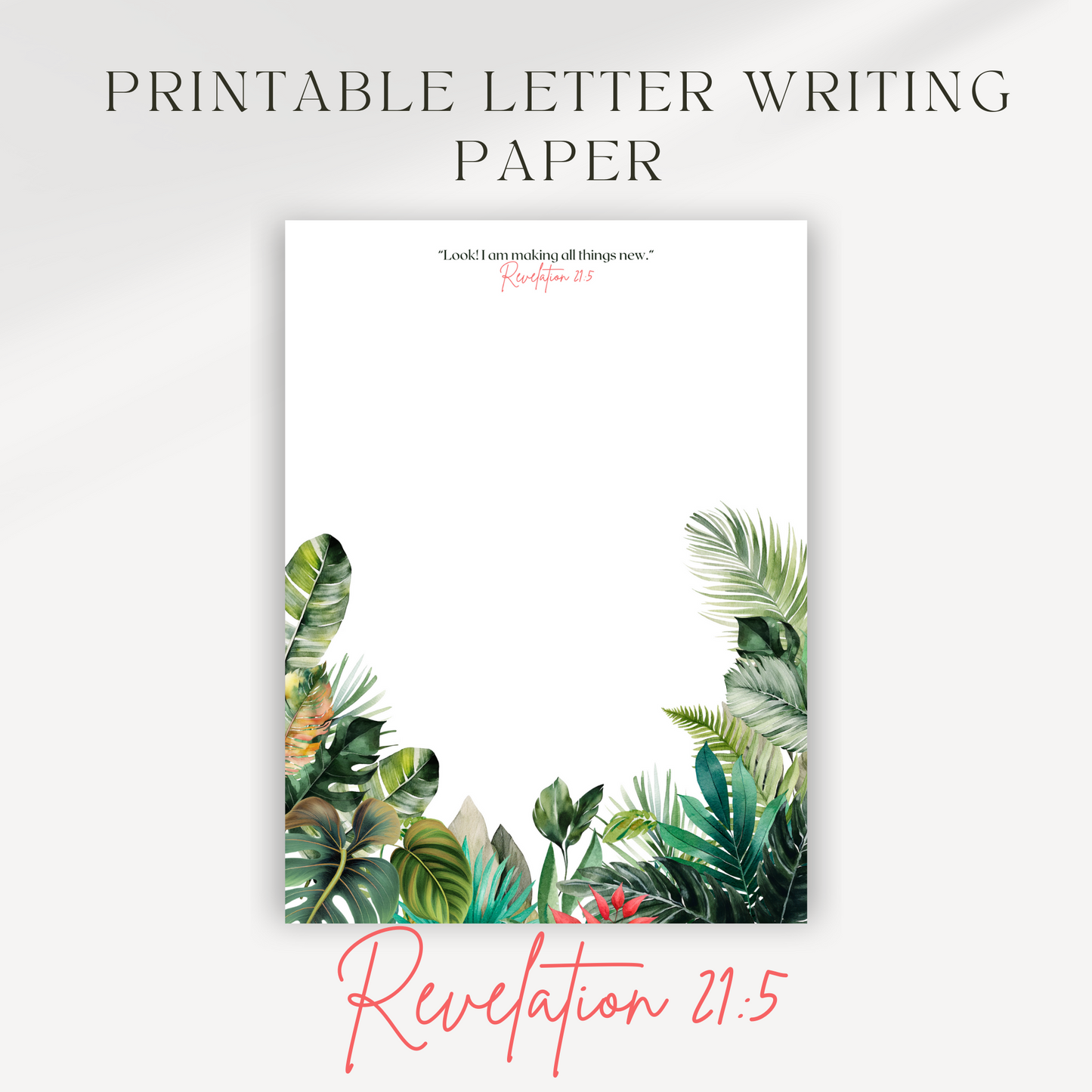 Revelation 21:5, JW Letter Writing Paper | Paradise Forest