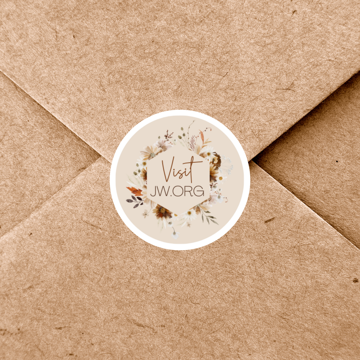 Please Visit jw.org, Envelope Stickers | Fall Boho Flowers