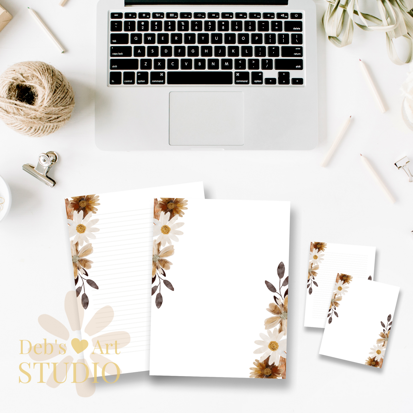 Letter Writing Paper | JW Printable | Letterheads | Fall Boho Flowers