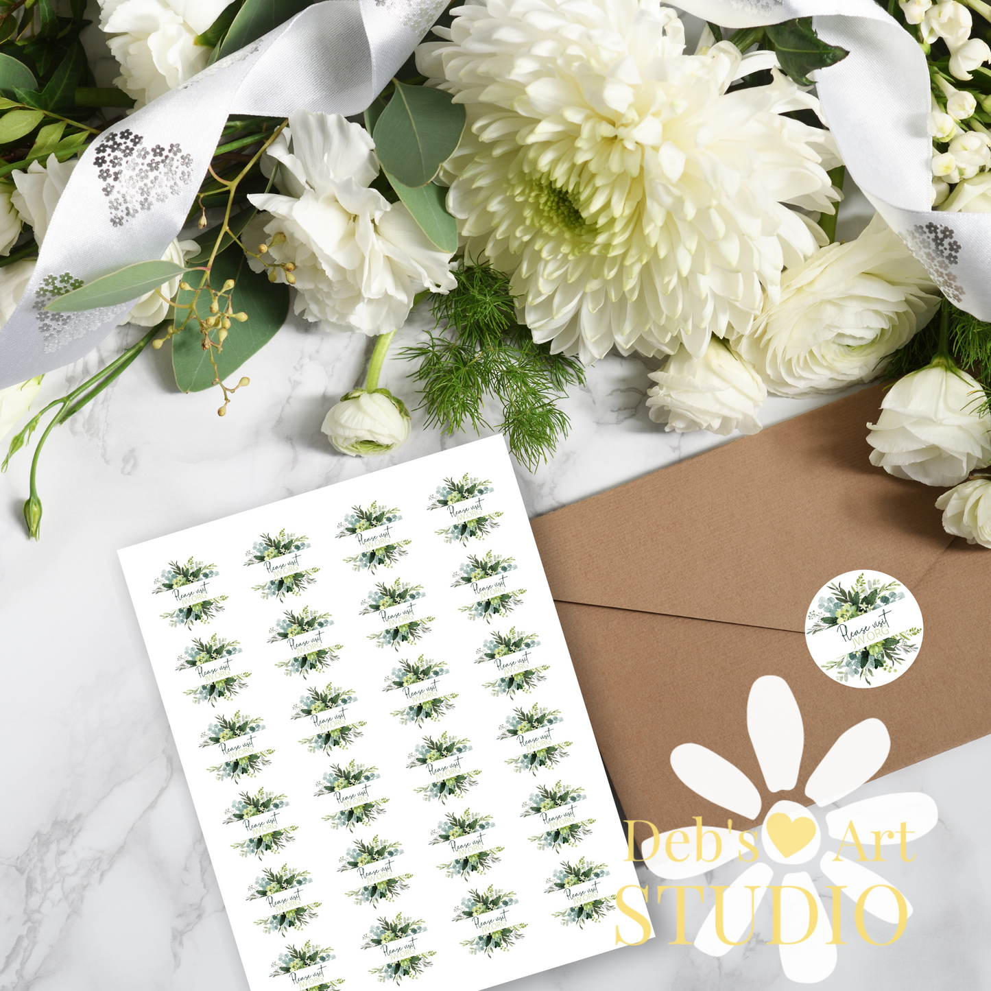 Visit jw.org, JW Envelope Stickers, Memorial Invite, Green Leaves