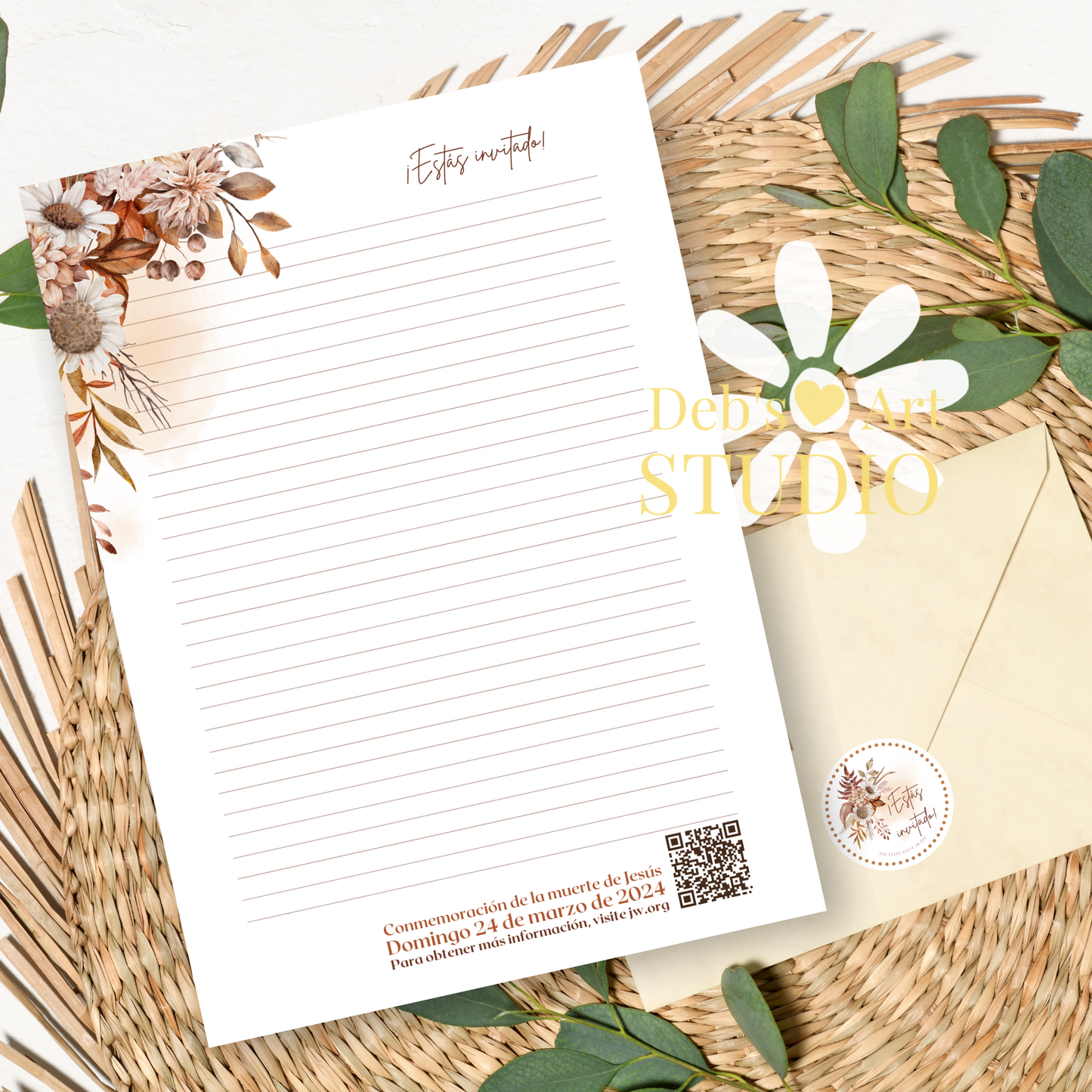 Visit jw.org, JW Envelope Stickers, Spanish Memorial Invite, Autumn Boho