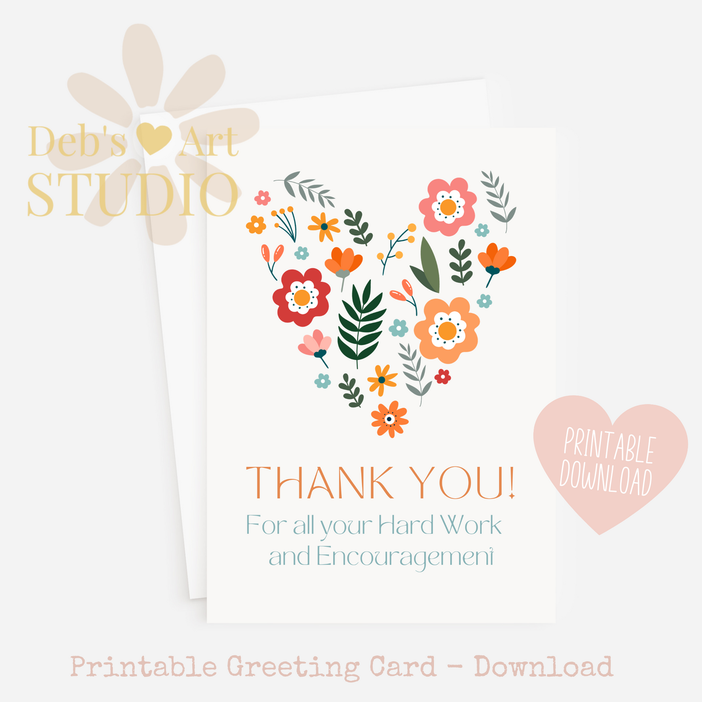 Thank you, Card | 1 Thessalonians 5:11 | Bright Flowers | Printable