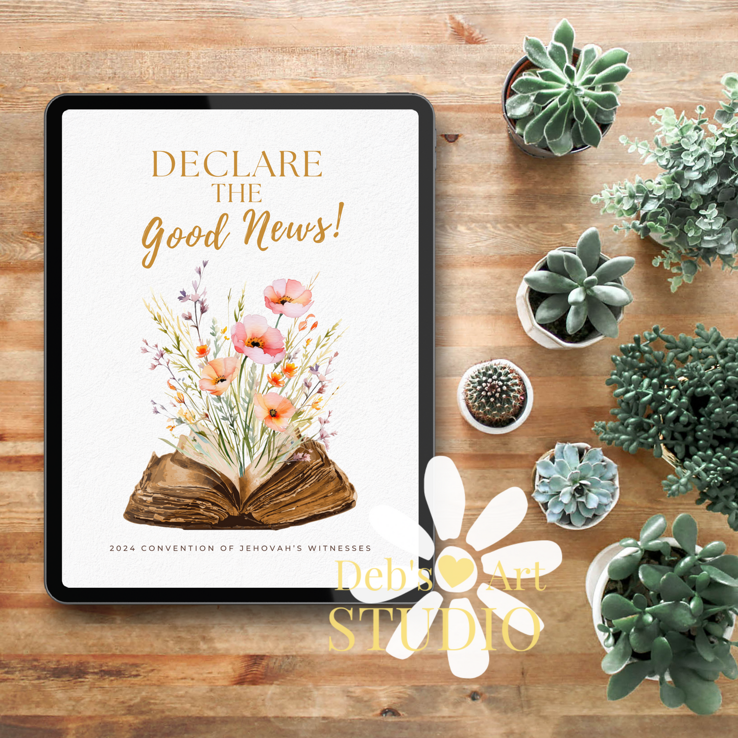 2024 JW Convention Notebook | Declare the Good News | Peach Flowers