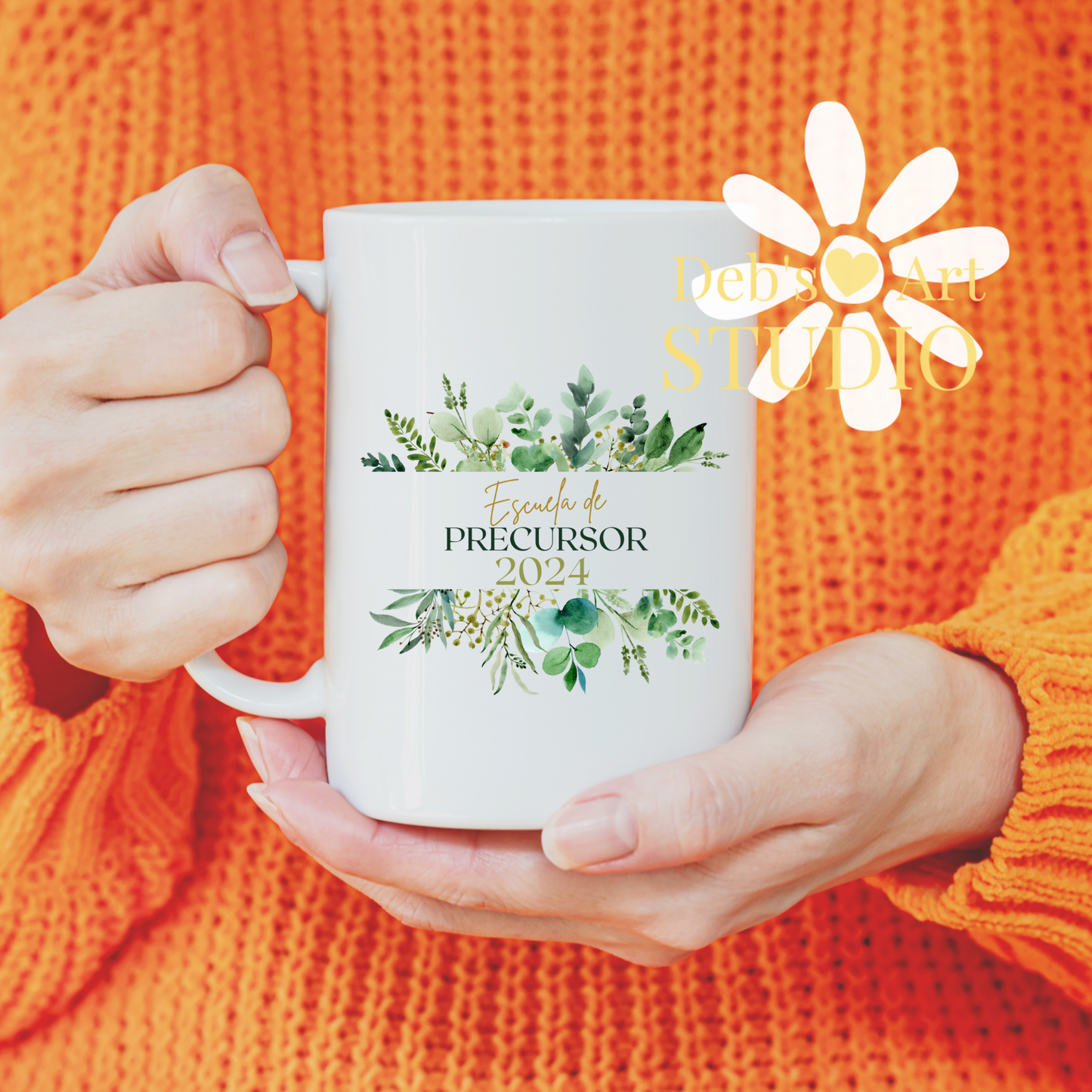 Spanish, Pioneer School Mug Design - Editable | JW Pioneer Gift | Leaf