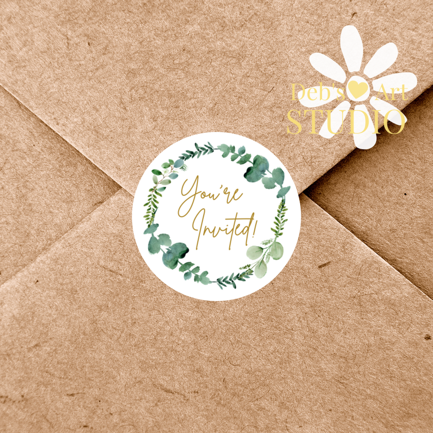 You're Invited | Envelope Stickers | Green Leaves | JW Letter Writing