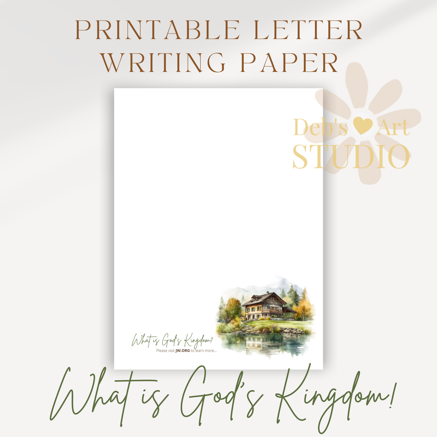 God's Kingdom Letter Writing Paper | JW Letterhead | Mountain landscapes