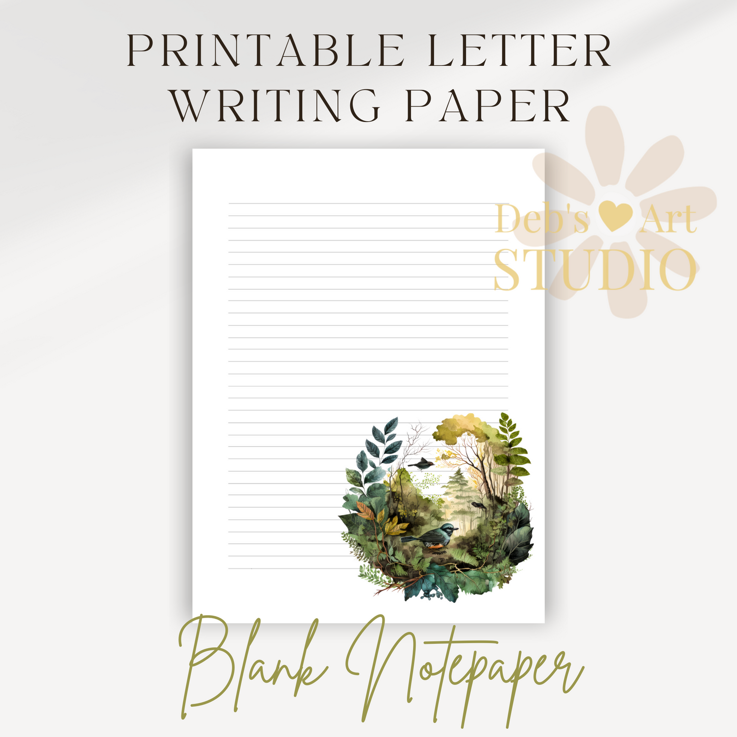 Letter Writing Paper | JW Printable | Letterheads | Forest Birds