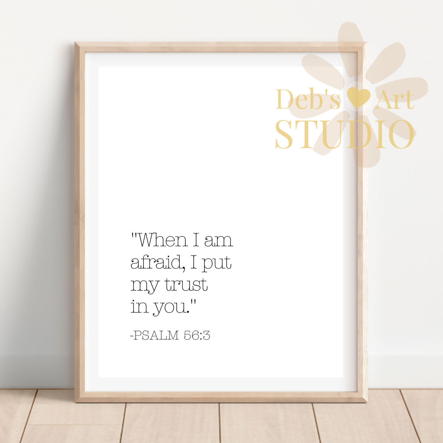 2024 JW Year Text, Bible Verse Wall Art | Psalm 56:3, Typography Print