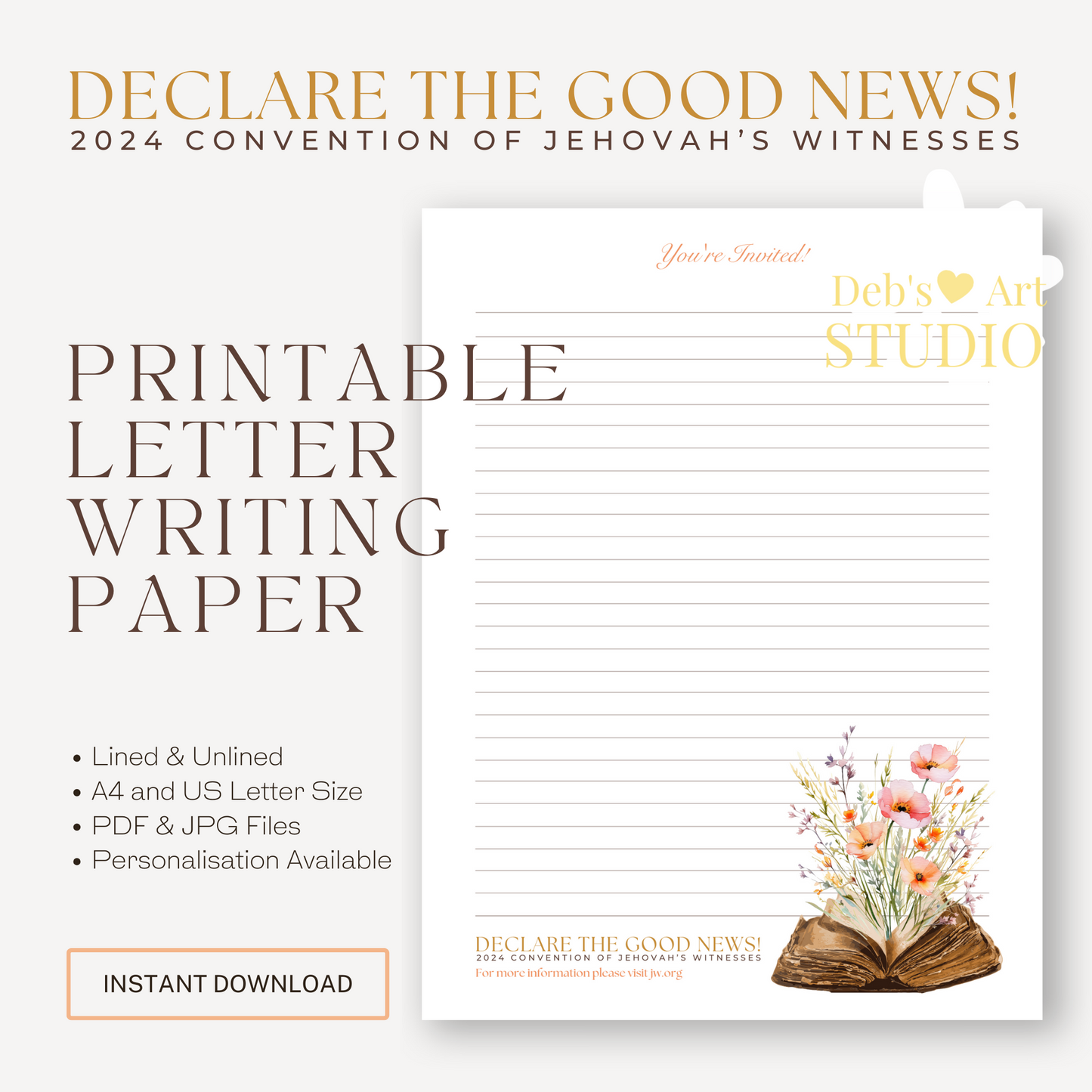 Good News 2024 Convention | JW Letter Writing | Bible & Peach Flowers