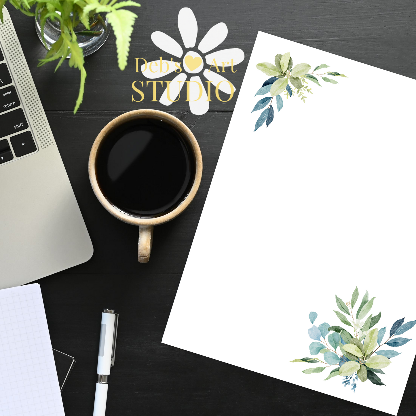 Printable Letter | Eucalyptus Bouquet | Letter Writing Notepaper