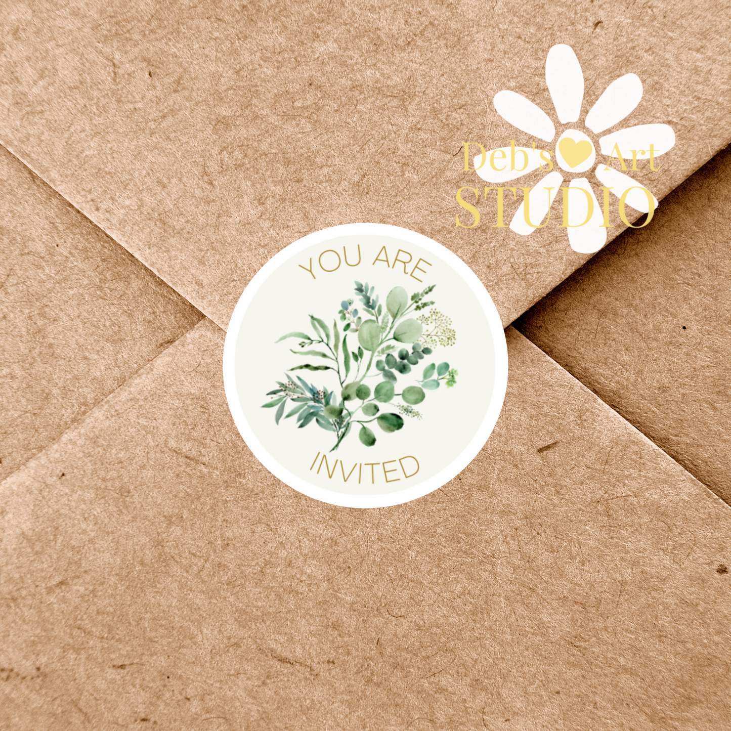 You're Invited | Envelope Stickers | Green Leaves | JW Letter Writing