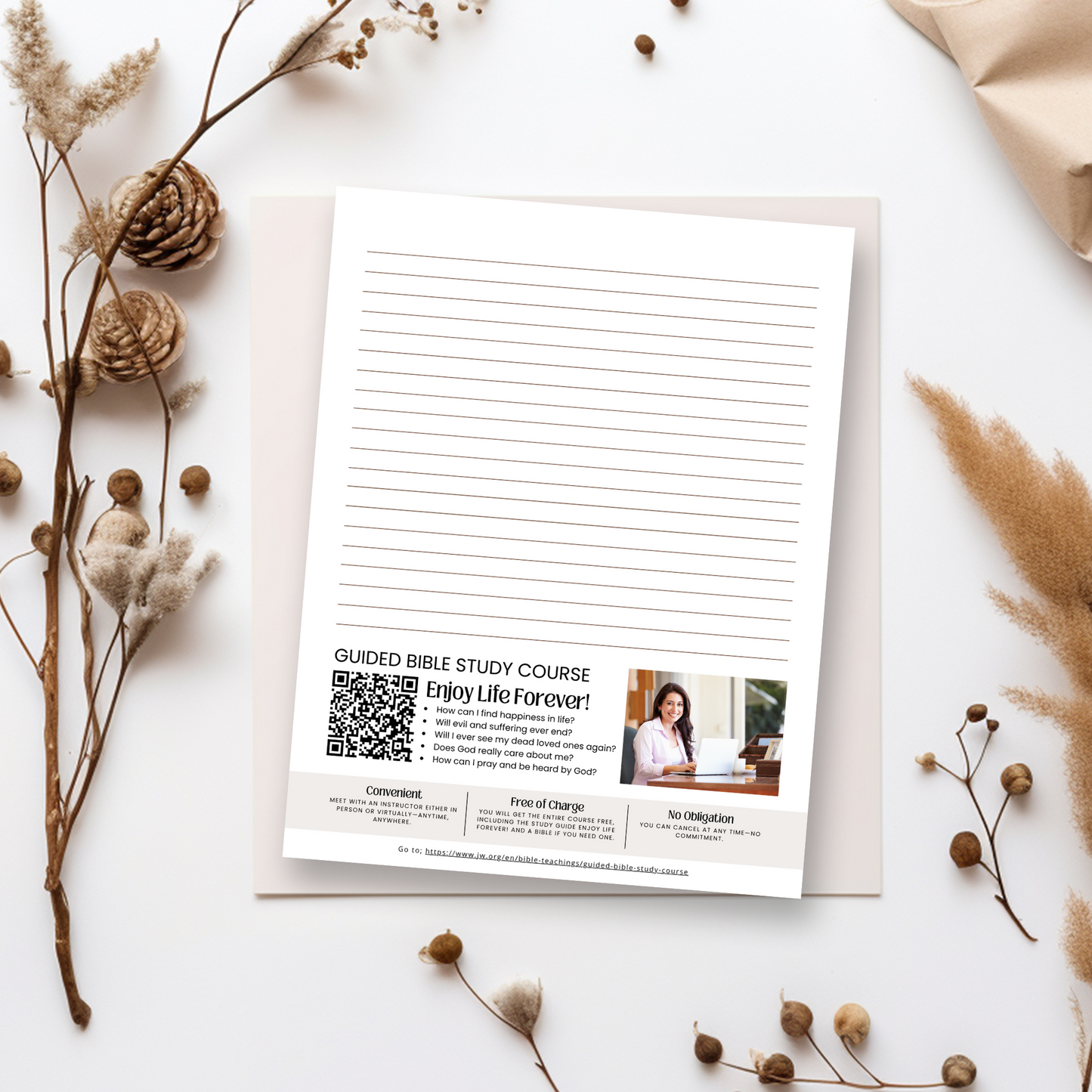 Guided Bible Study Offer, Enjoy Life Forever! JW Letter Writing Paper | Printable Letterhead