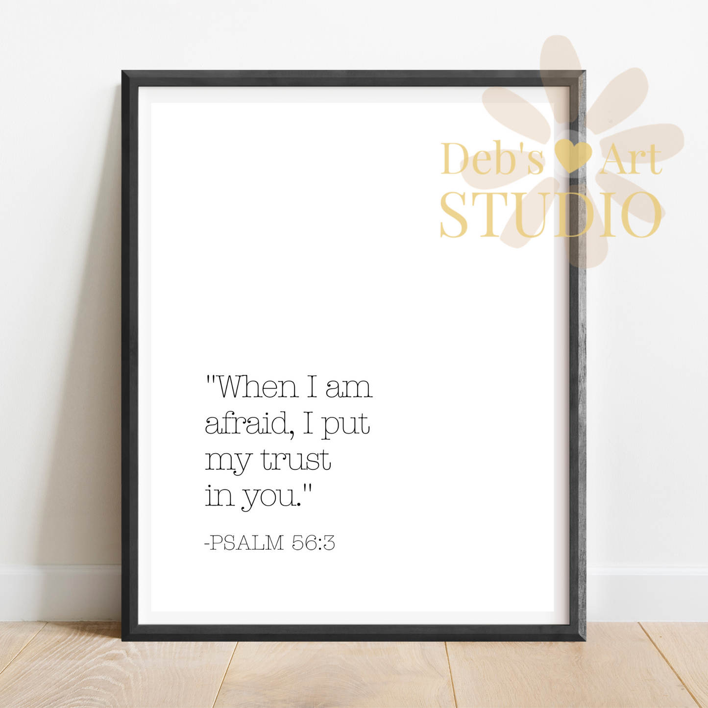 2024 JW Year Text, Bible Verse Wall Art | Psalm 56:3, Typography Print