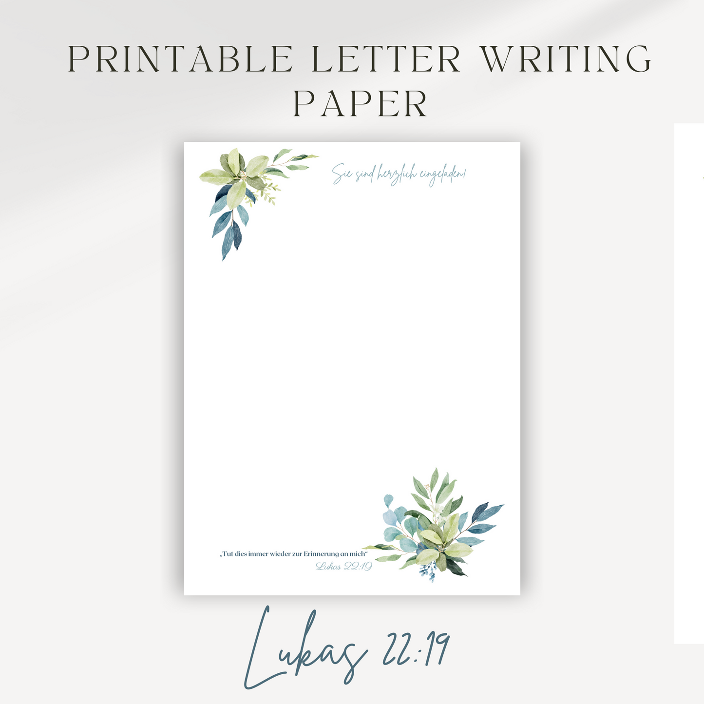 Memorial | Luke 22:19 | German, JW Letter Writing | Eucalyptus Leaves