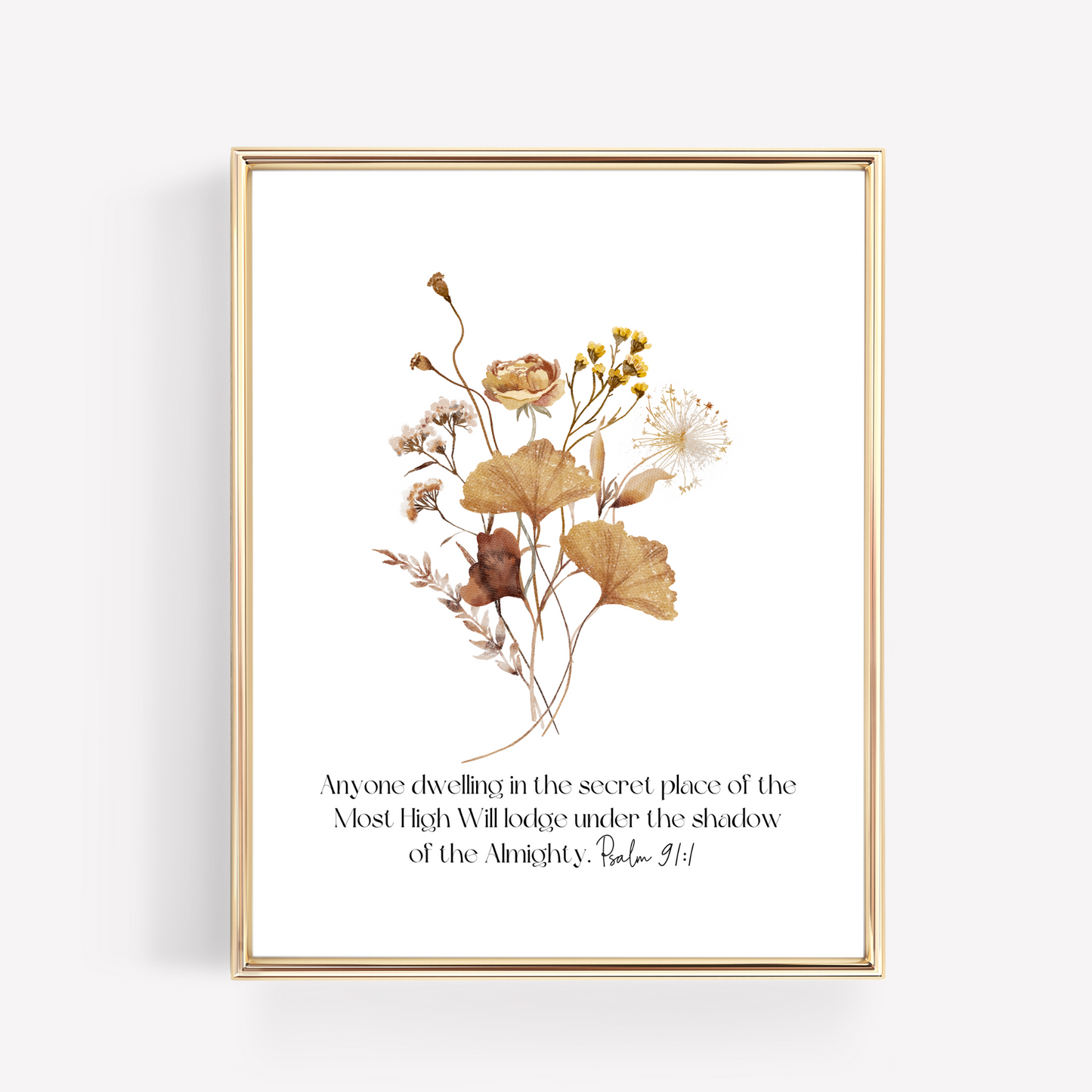 Psalm 91 Bible Verse Wall Art | Botanical Wall Art | Set of 3 Prints