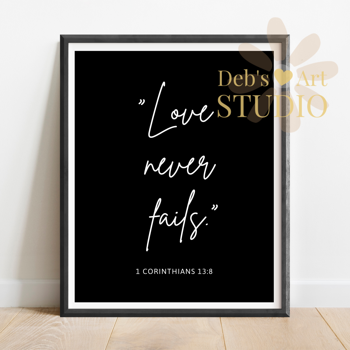 Love Never Fails, Bible Verse Wall Art | 1 Corinthians 13:8 | JW Gift