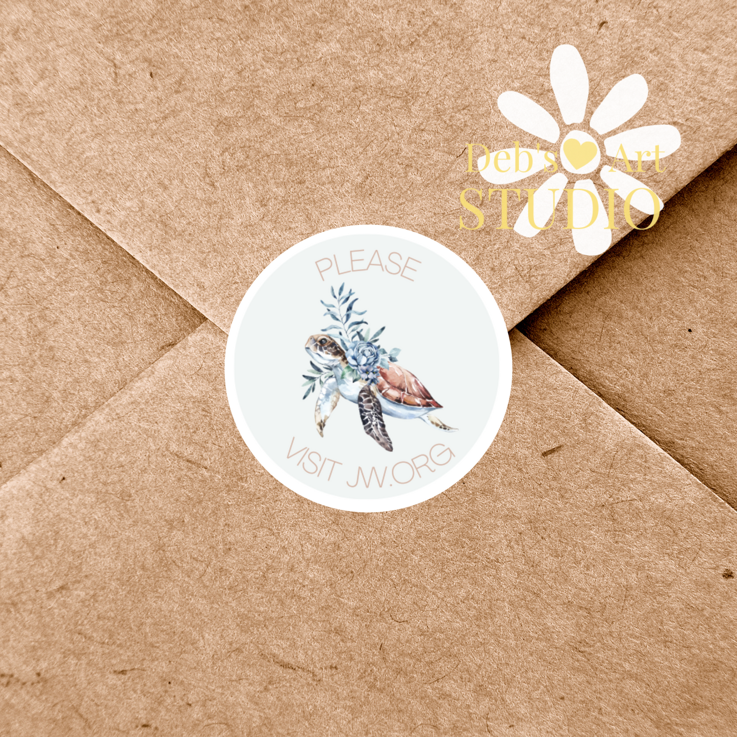 Please Visit jw.org | Envelope Stickers | Ocean Fauna and flora