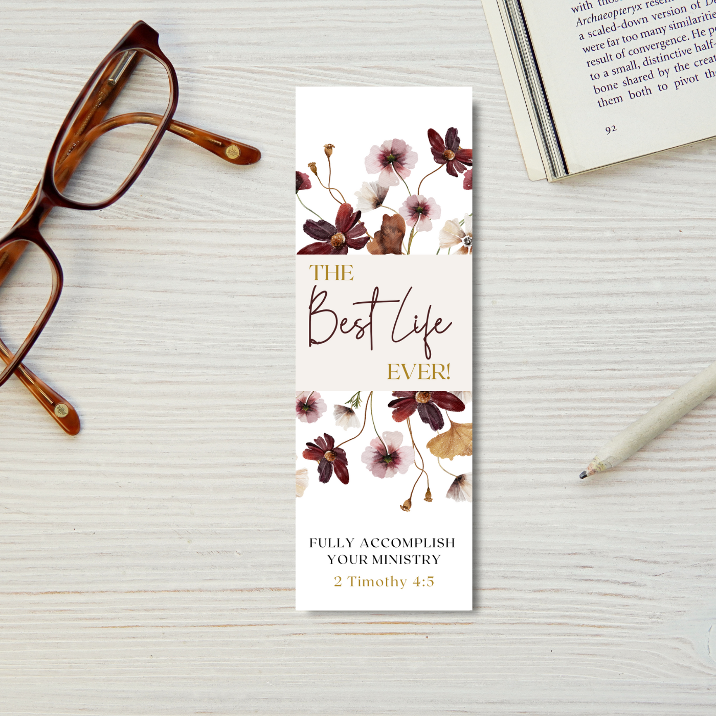 Best Life Ever bookmark | JW Gifts | JW Baptism Gift | JW Bookmark | Boho Wildflowers Print