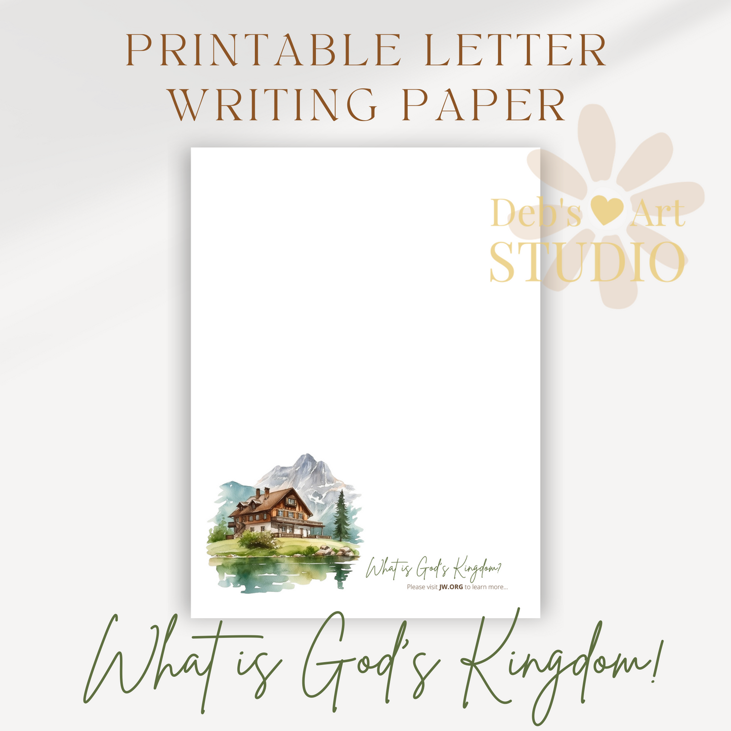 God's Kingdom Letter Writing Paper | JW Letterhead | Mountain landscapes