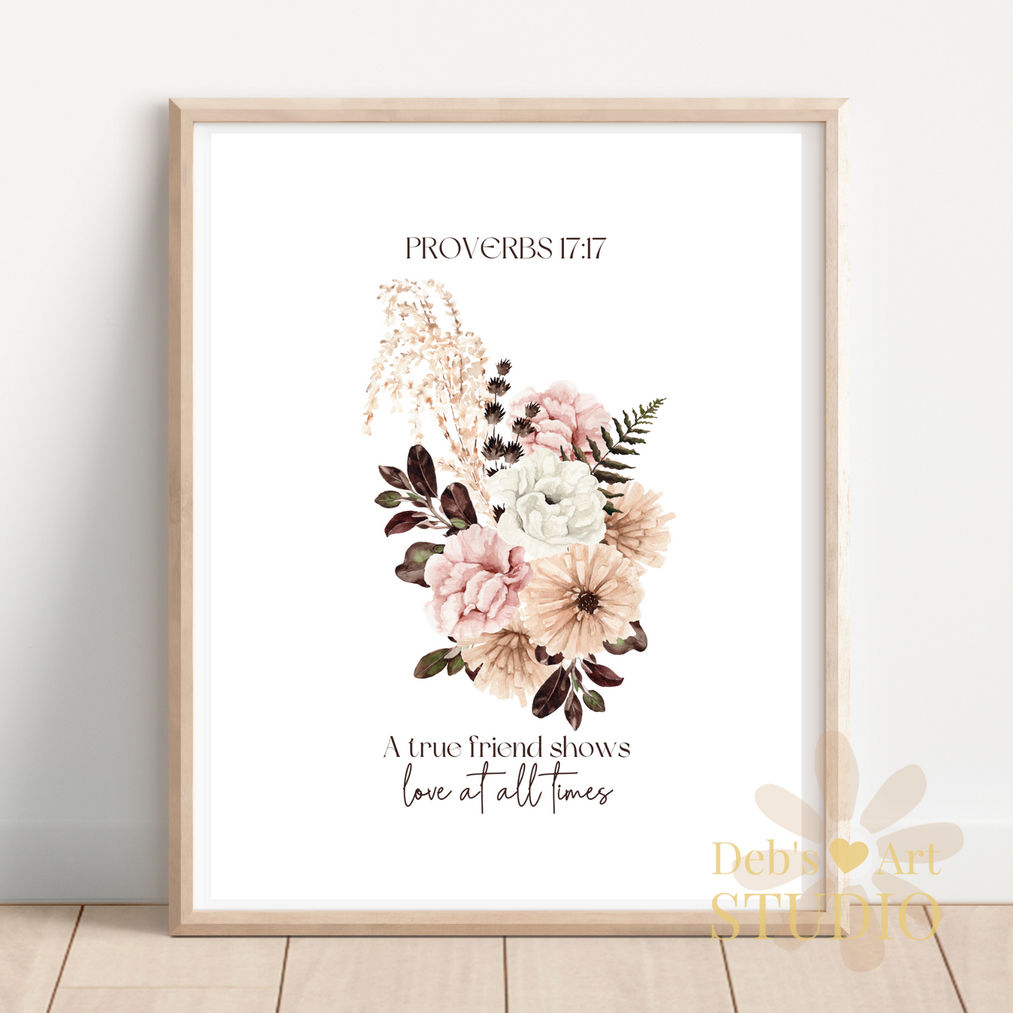 A true friend shows love at all times | Proverbs 17:17 | Printable Card