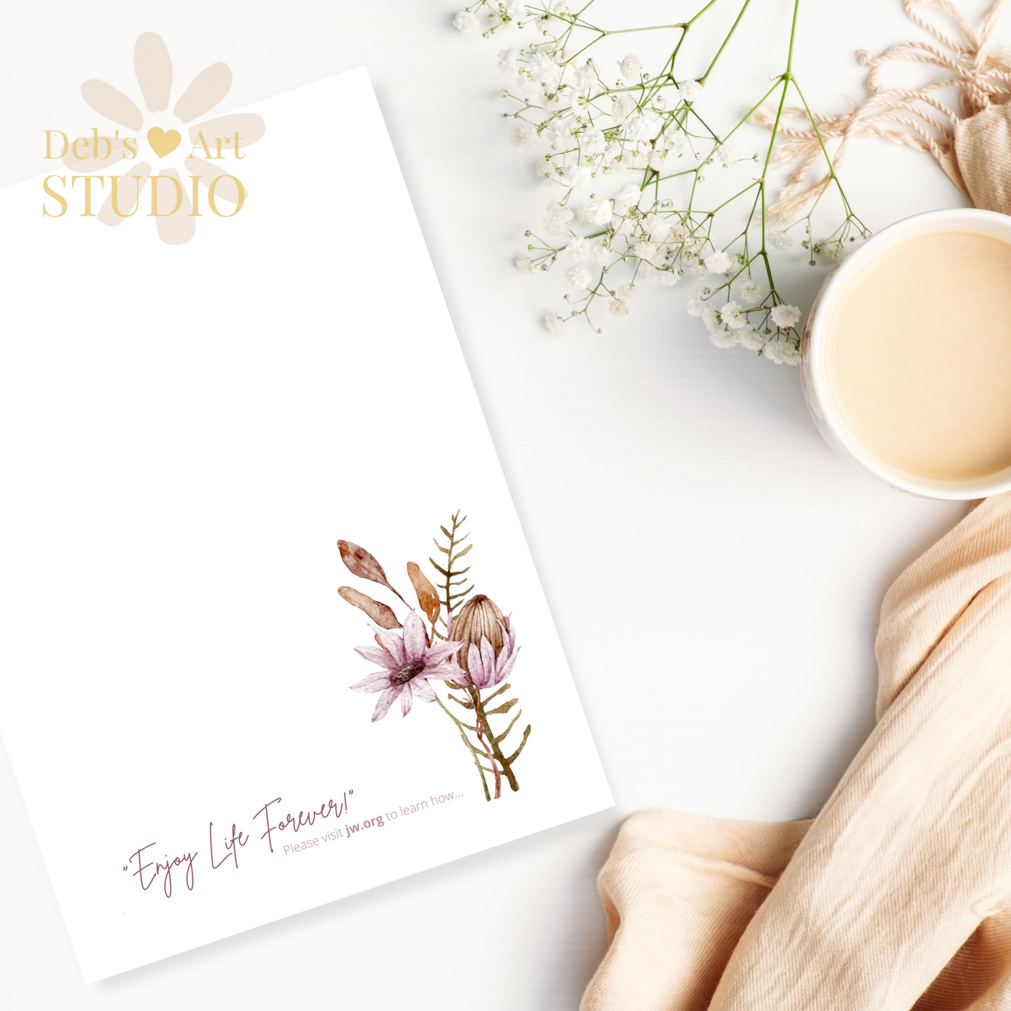 Enjoy Life Forever, JW Letter Writing Paper | Printable Letterhead | Botanicals