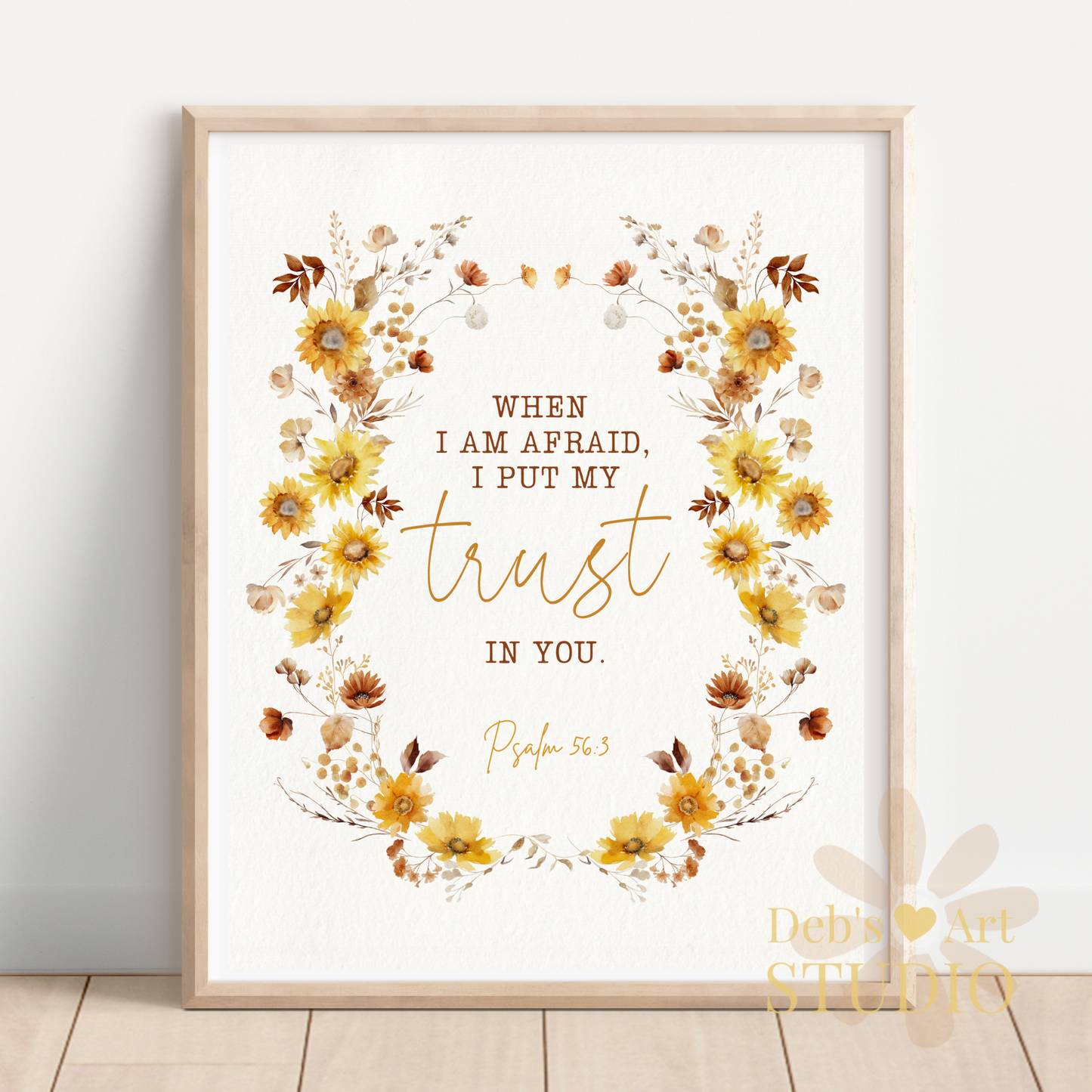 JW Greeting Card | Psalm 56:3 | 2024 Year Text | Boho Sunflowers