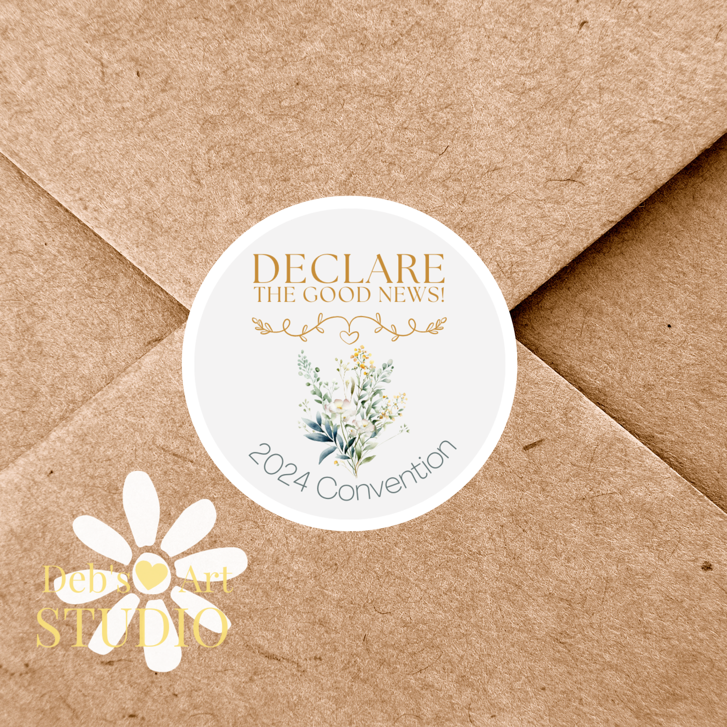 2024 Good News Convention | JW Envelope Stickers | Green Wildflowers