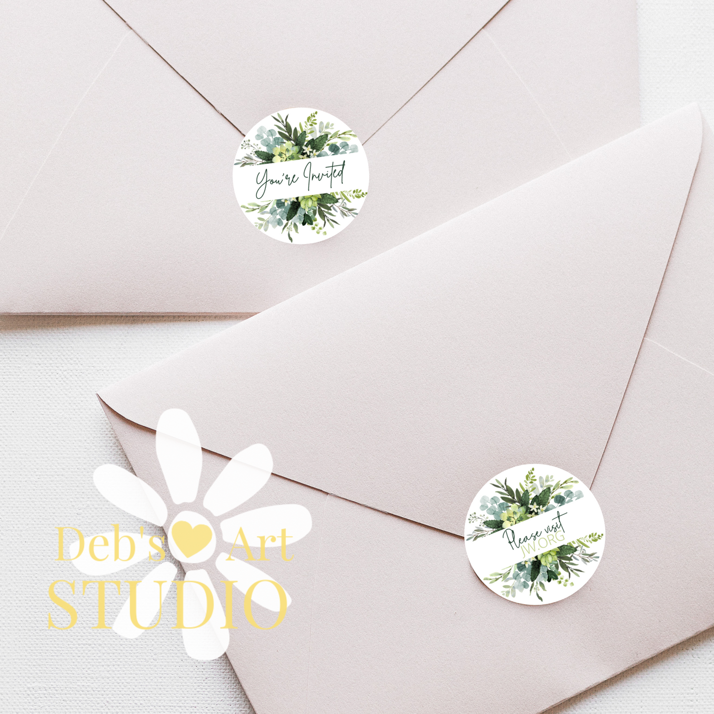 Visit jw.org, JW Envelope Stickers, Memorial Invite, Green Leaves