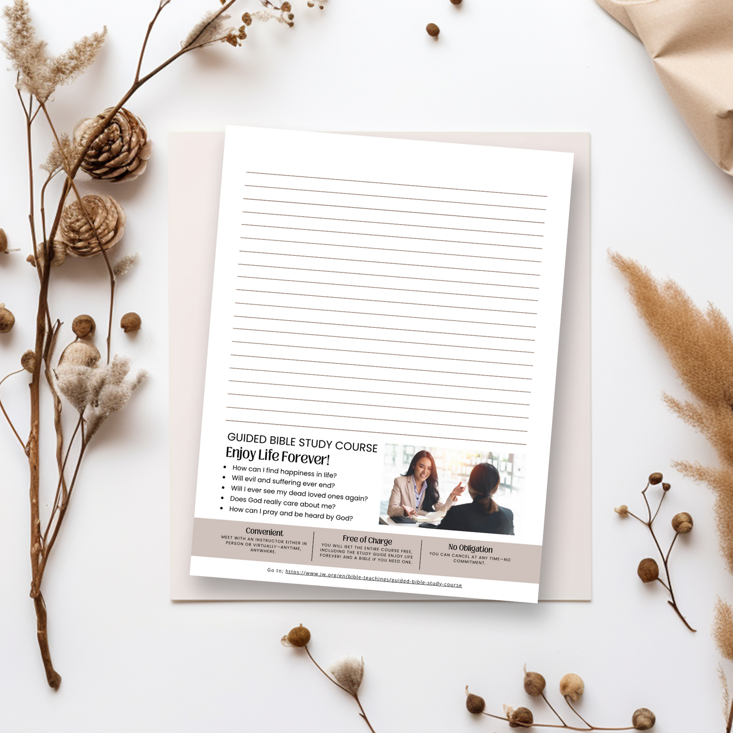 Guided Bible Study Offer, Enjoy Life Forever! JW Letter Writing Paper | Printable Letterhead