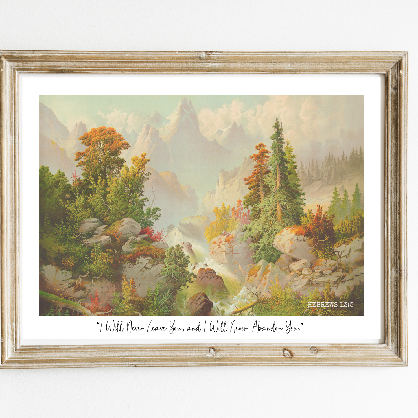 JW Greeting Card, Hebrews 13:5 | JW Gift | Vintage Landscape Postcard