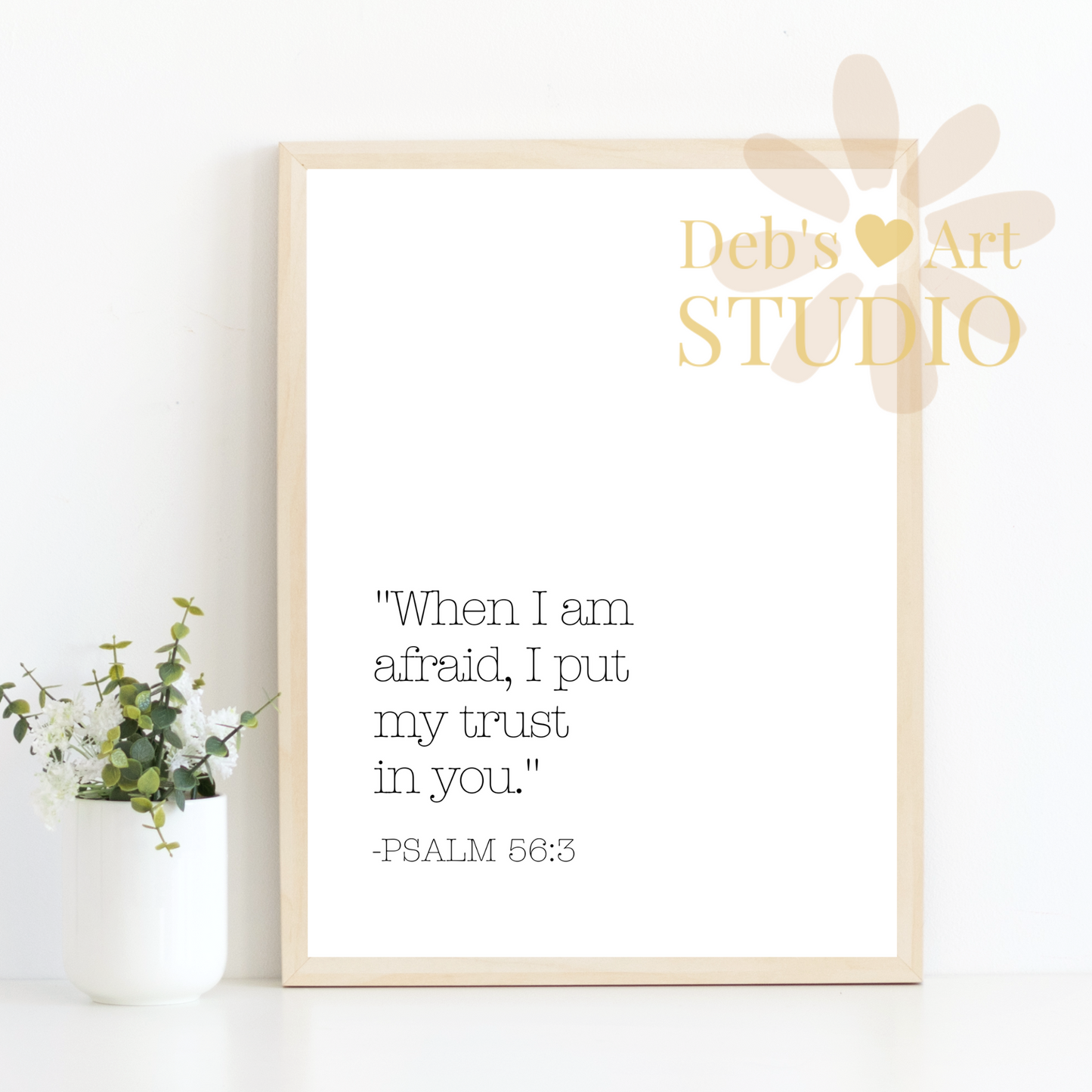 2024 JW Year Text, Bible Verse Wall Art | Psalm 56:3, Typography Print