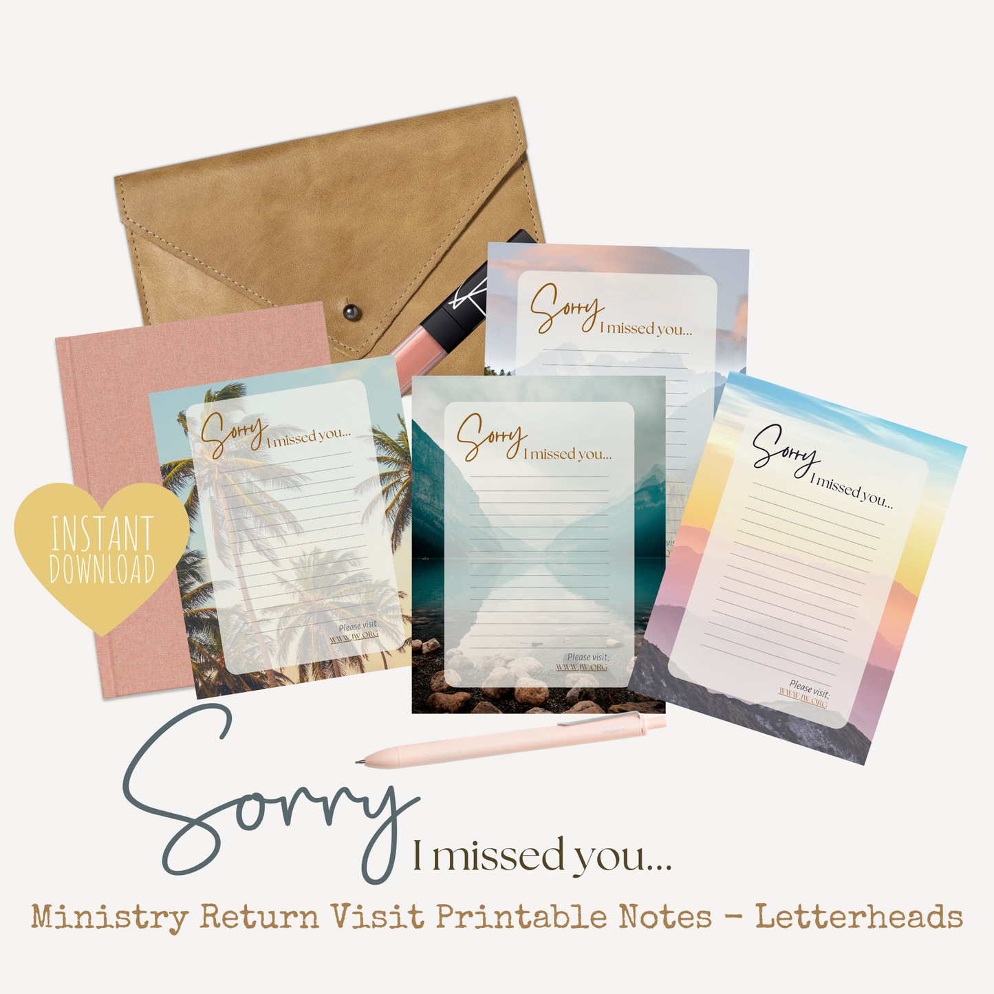 Printable JW Return Visit Notes | Sorry I missed You | Nature