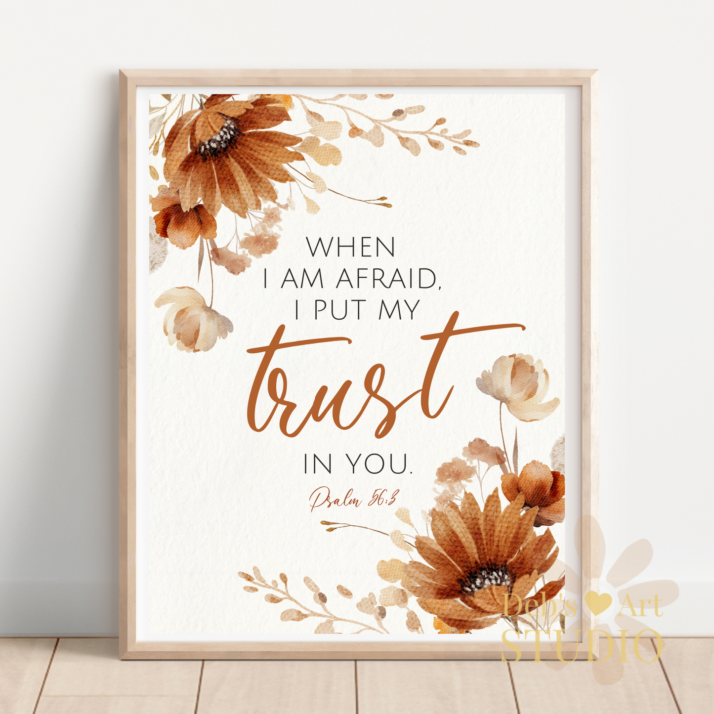 JW Greeting Card | Psalm 56:3 | 2024 Year Text | Autumn Flowers